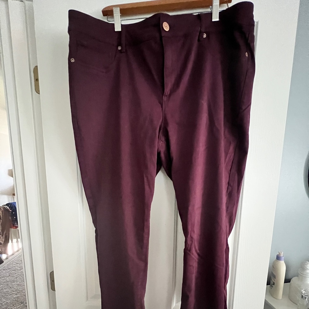 Maurice Jegging Wine Color Size 22WT